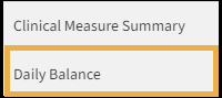 Reporting menu with a yellow highlight box around the Daily Balance report.